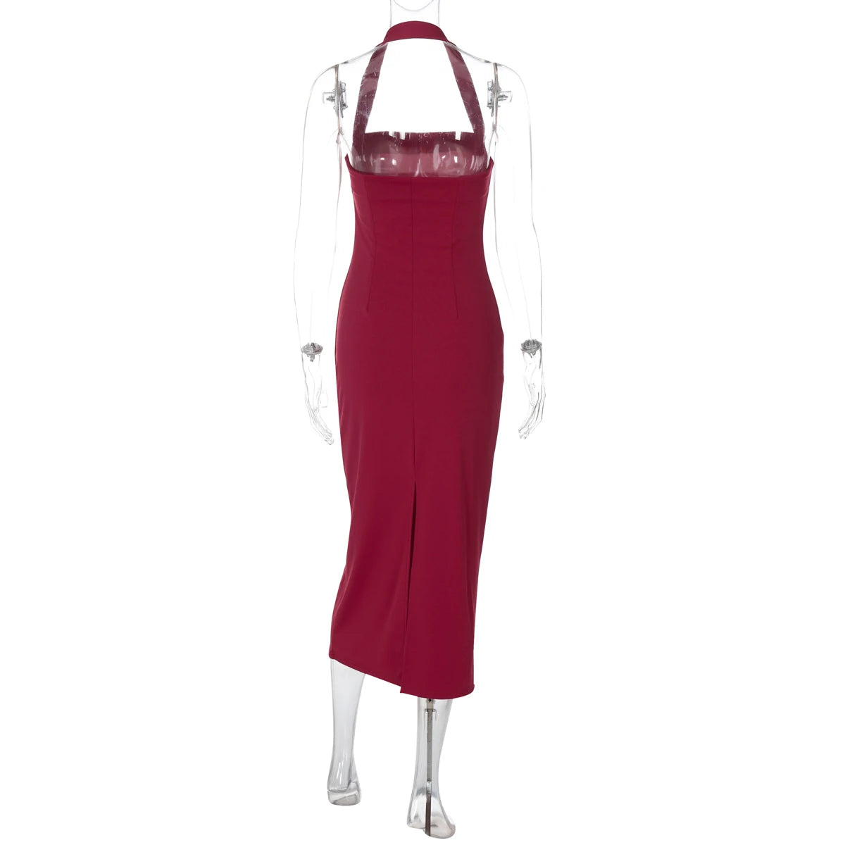 "Bossalina" Y2K Style Backless Bodycon Maxi Dress