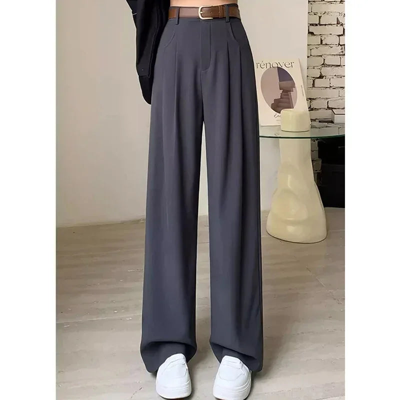 "Moments" Breathable Wide Leg High Waist Office Pants
