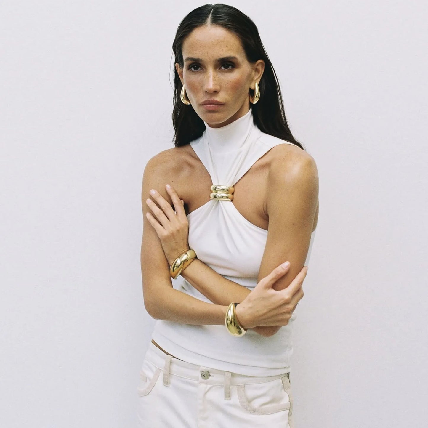 "Mrs. Banks" Women's Elegant Sleeveless Turtleneck Top