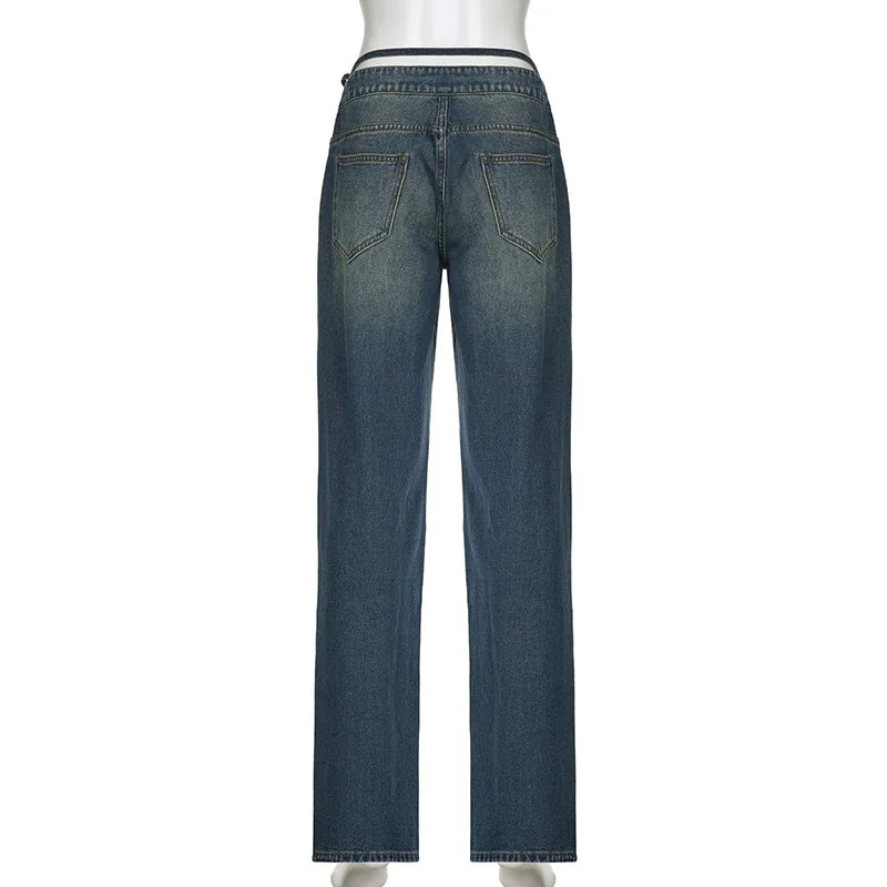 "Attention" Women's Baggy High Waist Denim Jeans