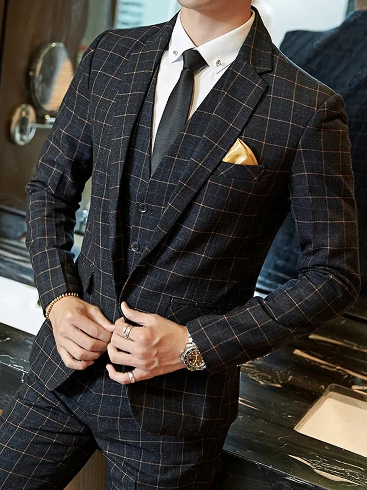 "Wellington" Men's Classic 3 Piece Business Suit