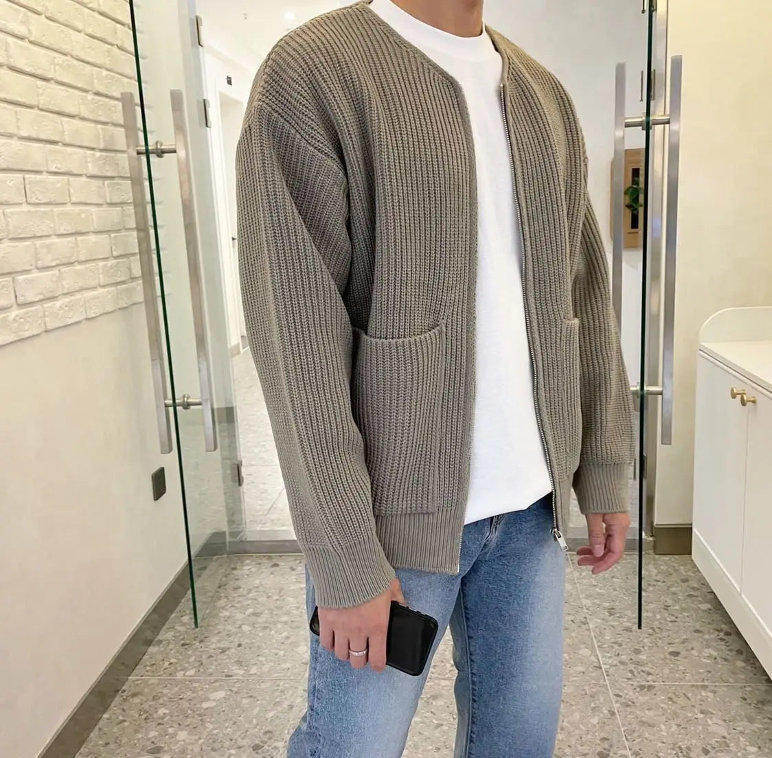 “Fall Antics” Men’s Knitted Oversized Designer Long Sleeve Sweater