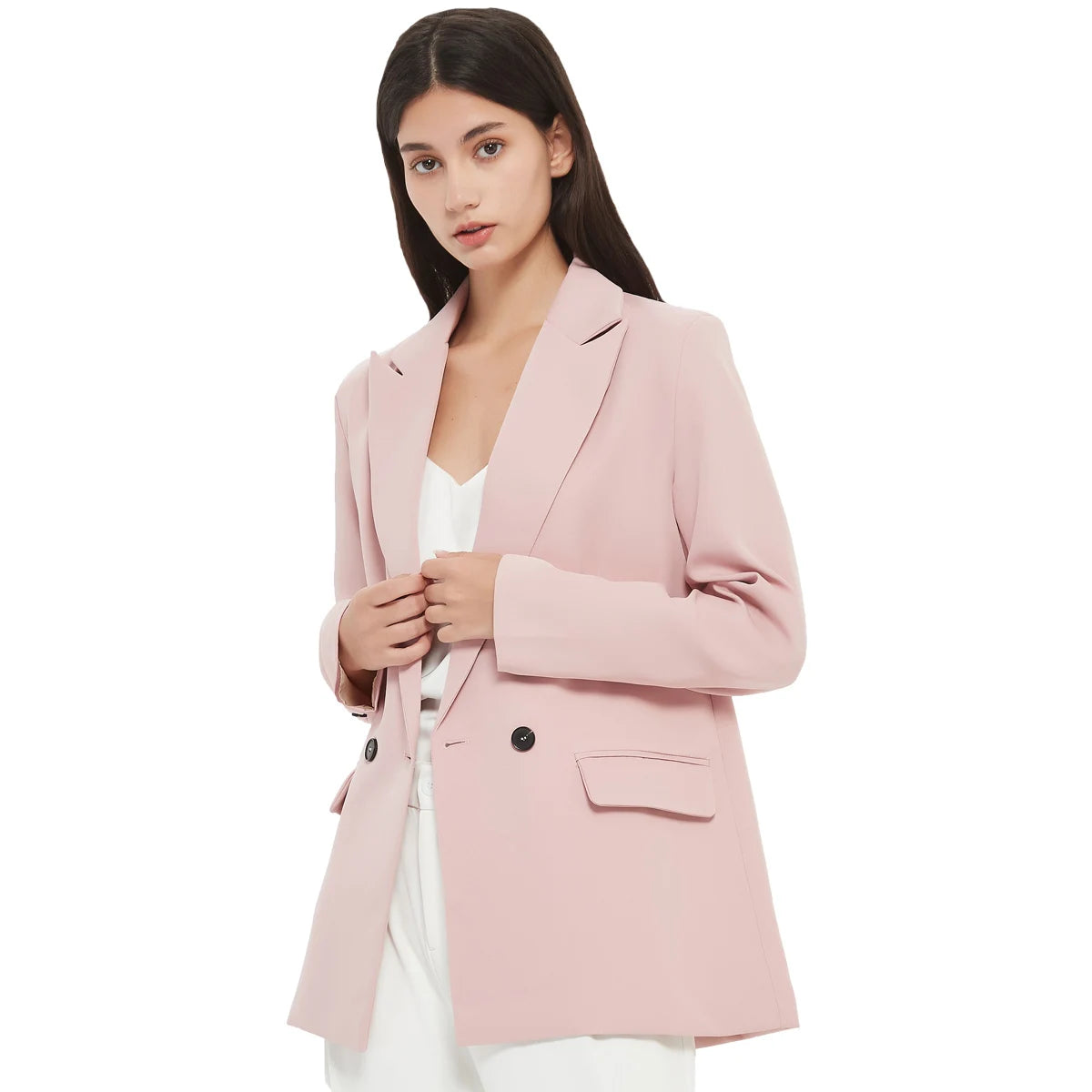 “I’m So Sly” Women’s Solid Double-Breasted Blazer