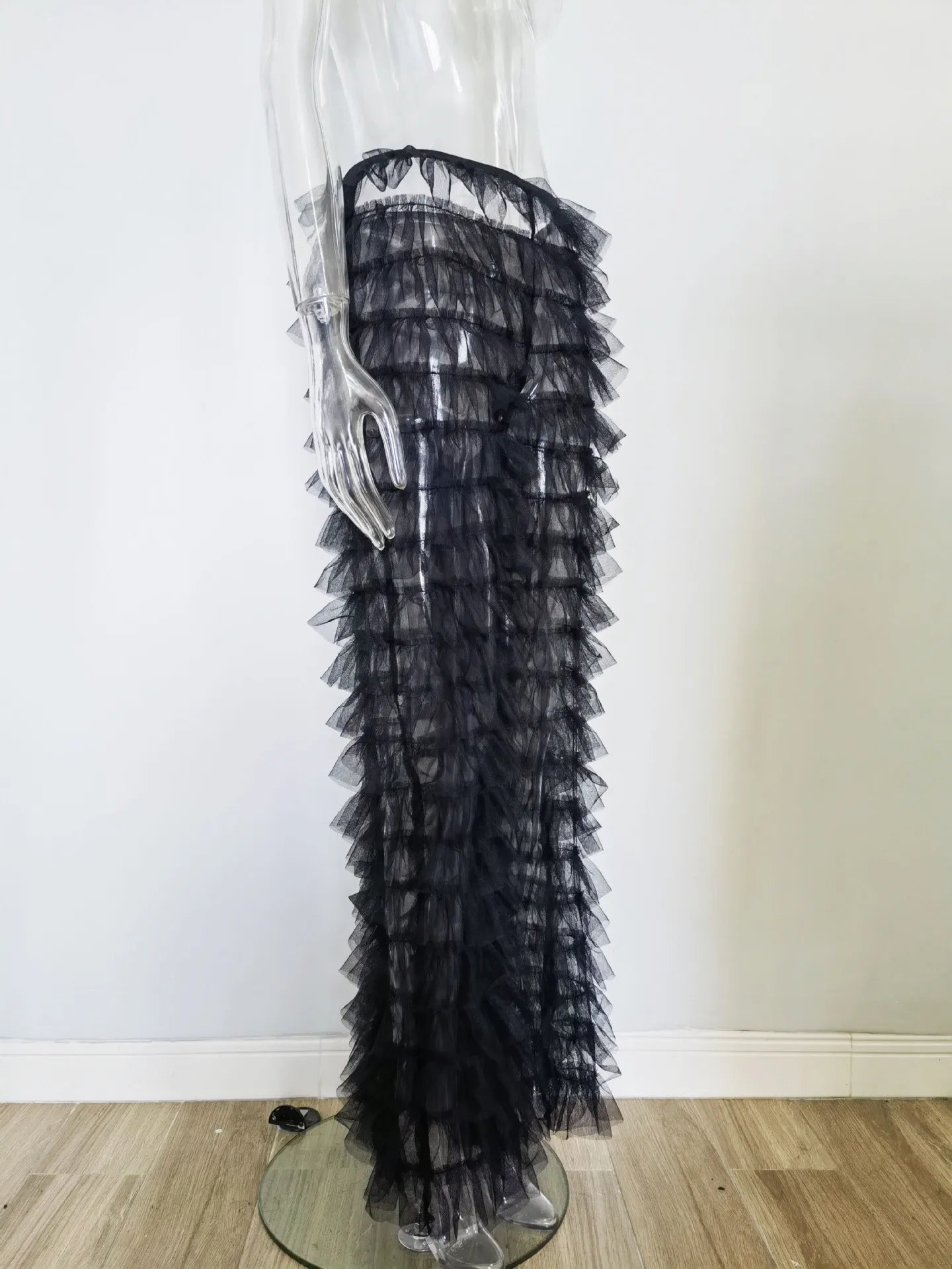 "CoCho" Women's Sheer Mesh Y2K Style Flare Pants