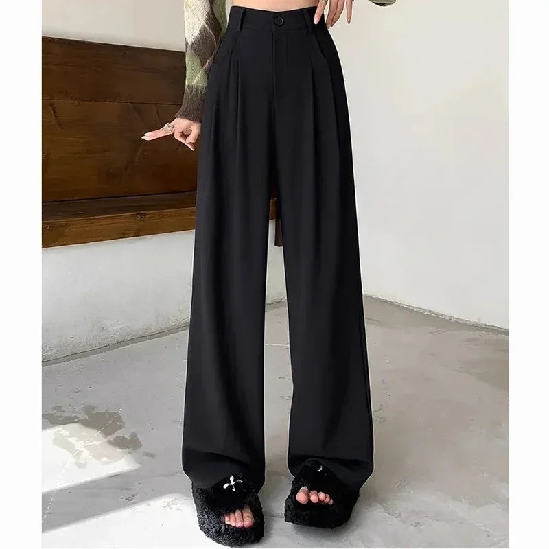 "Moments" Breathable Wide Leg High Waist Office Pants