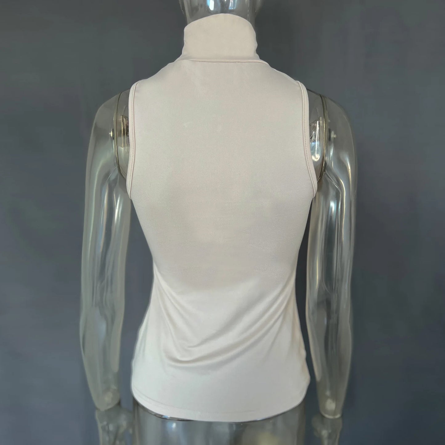 "Mrs. Banks" Women's Elegant Sleeveless Turtleneck Top
