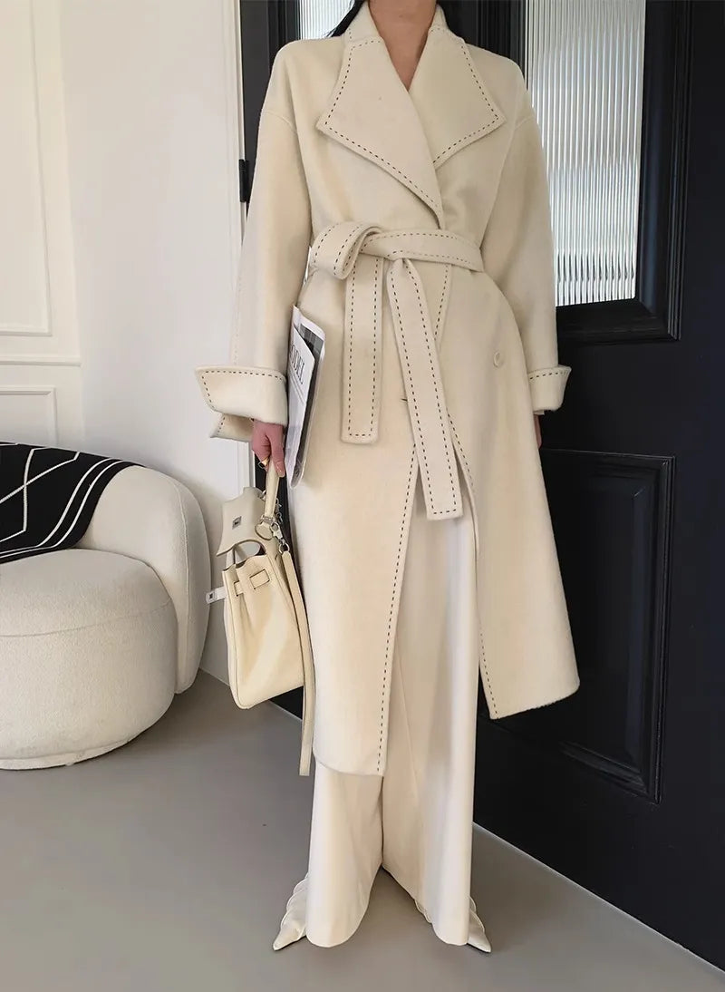 “Grandeur” Women’s Double-Sided Designer Oversized Cashmere Coat