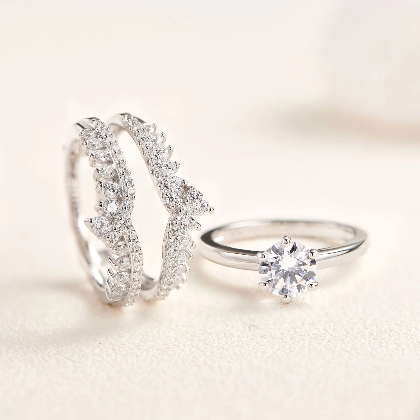 “Royalty” Sterling Silver Detachable 2 Piece Engagement Ring