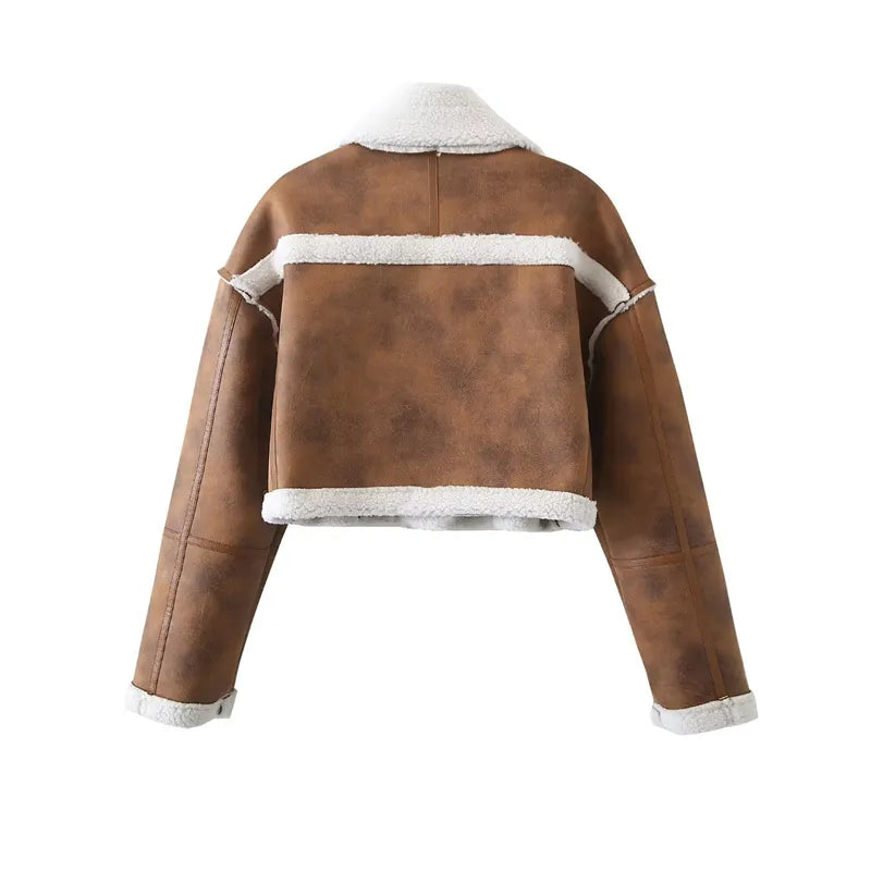“Taylor” Women’s Vintage Designer Lambswool Fur Coat