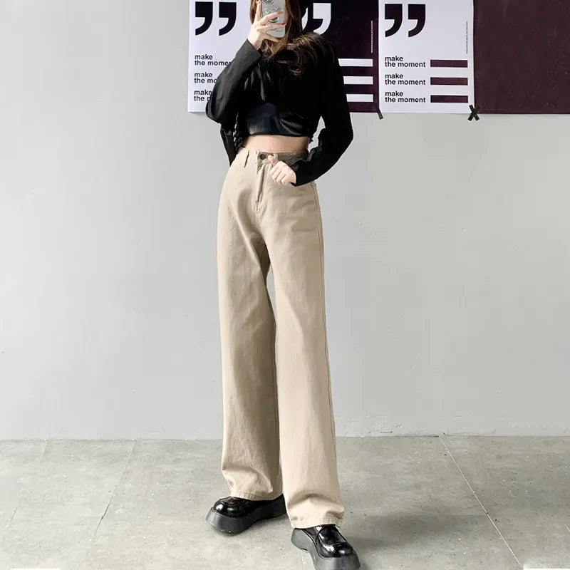 “Vintage Elations” Women’s Vintage Y2K Style Wide Leg Jeans