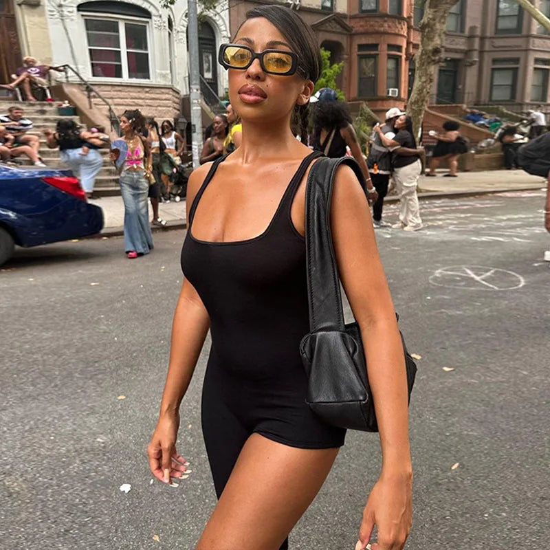"Hotties" Women's Sexy Black Asymmetrical One Piece Jumpsuit
