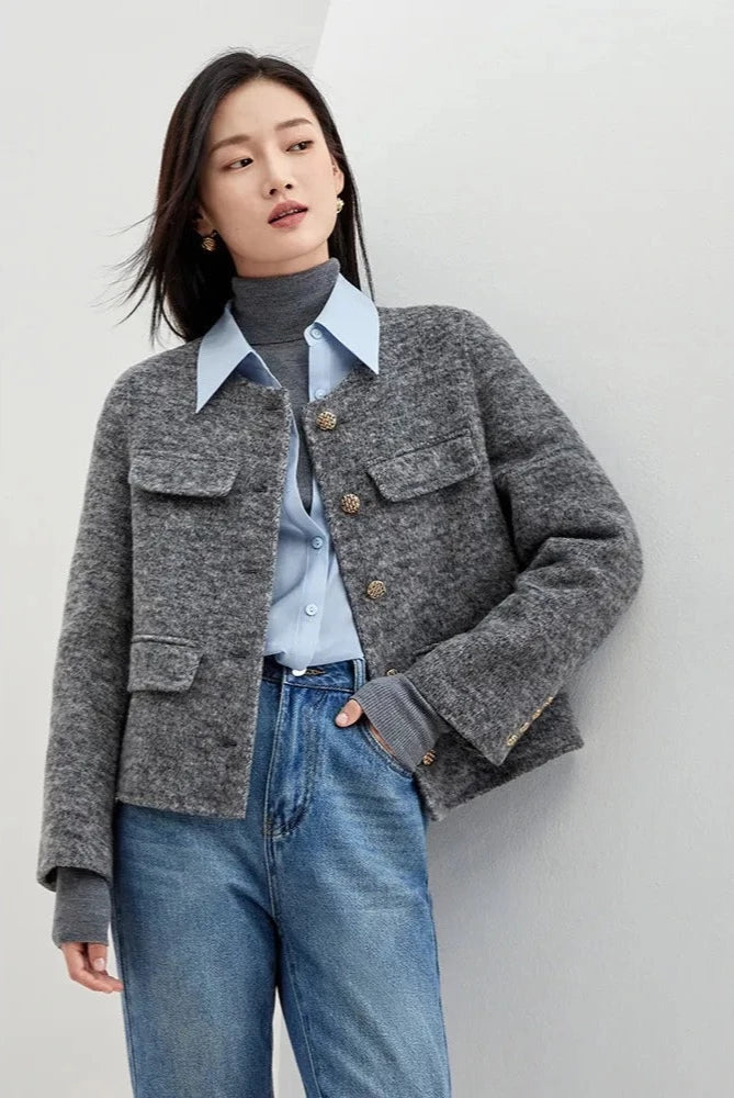 “Lady” Women’s Double Faced Wool Cropped Jacket