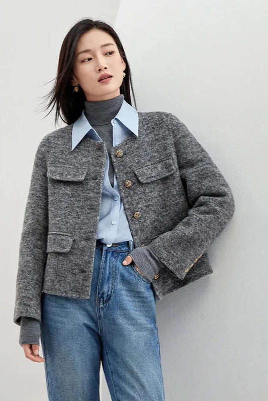 “Lady” Women’s Double Faced Wool Cropped Jacket