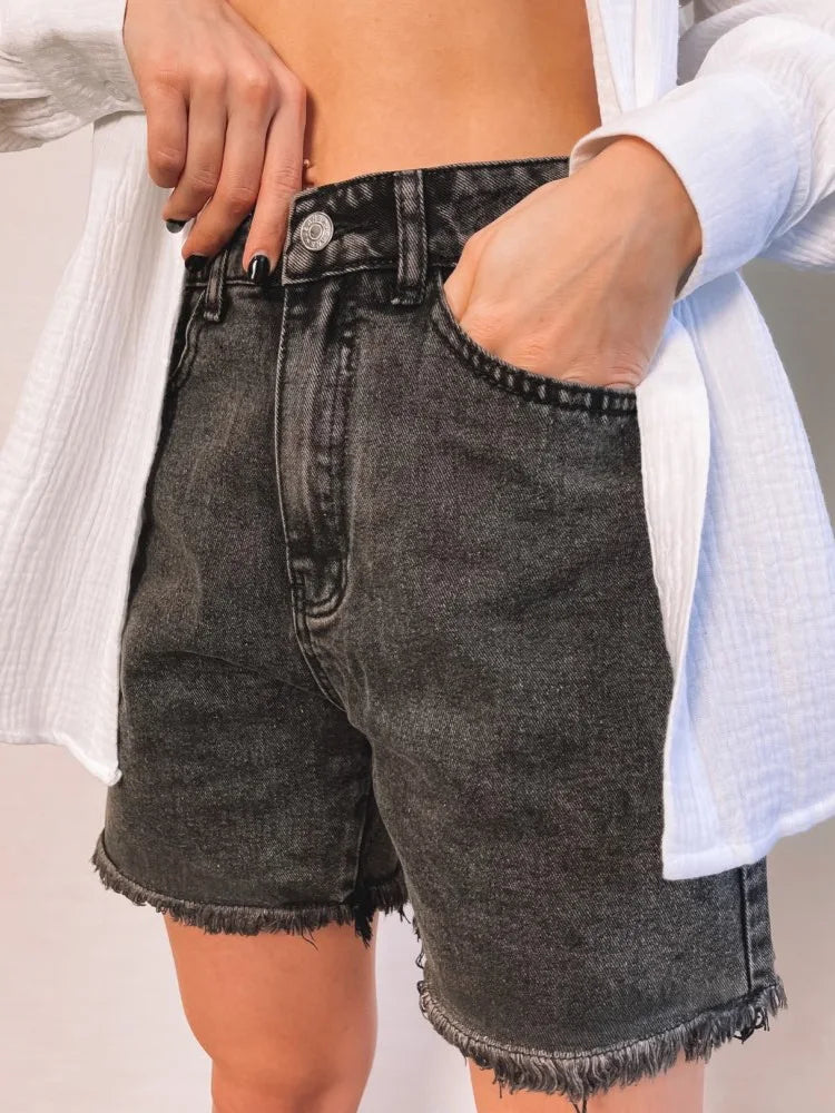 “Mid 90s” Women’s Casual Chic High Waist Denim Jean Shorts