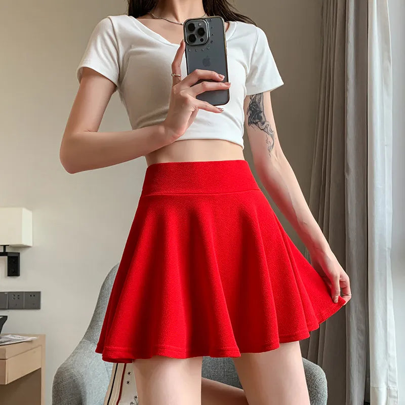 “Delicate” Women's Elastic Korean Style High Waist Mini Skirt