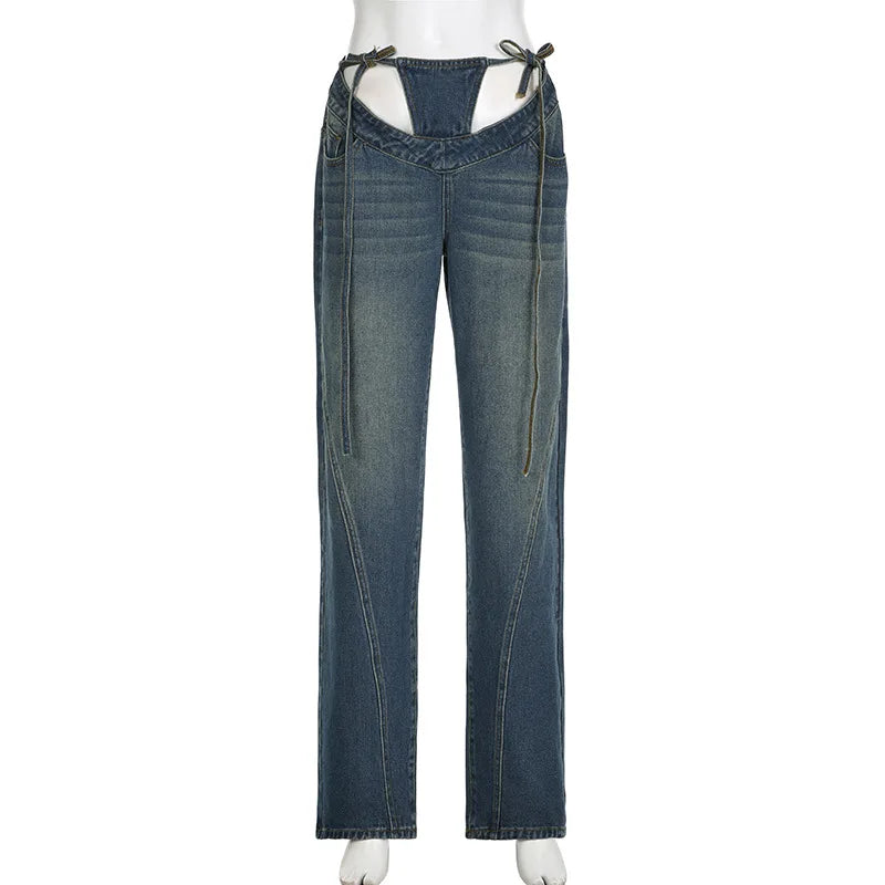 "Attention" Women's Baggy High Waist Denim Jeans