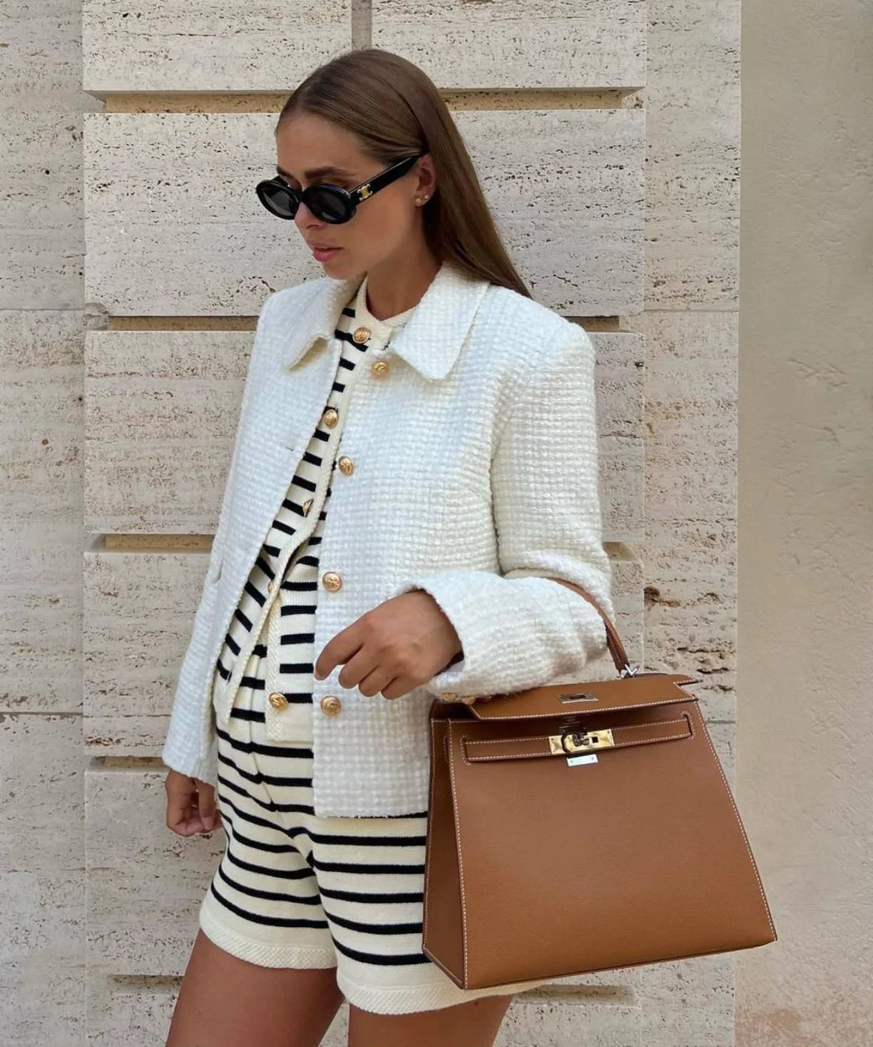 "Flossy" Women's Striped Knitted 2 Piece Outfit Set