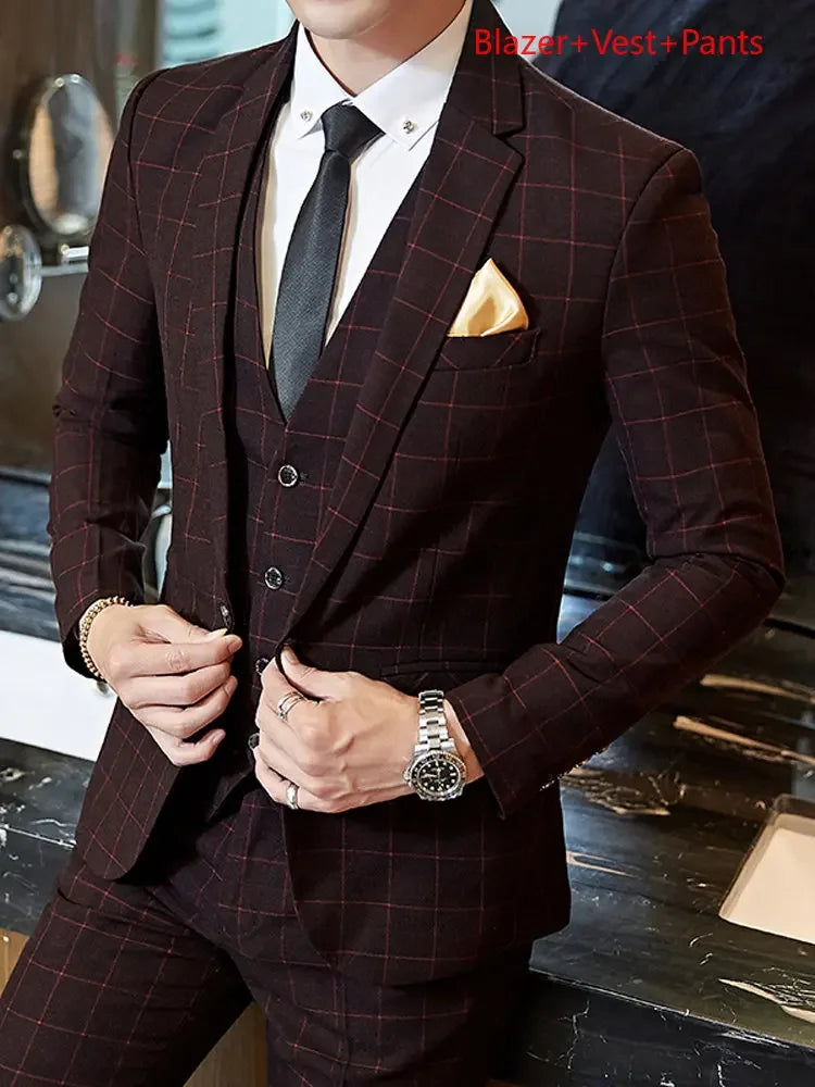 "Wellington" Men's Classic 3 Piece Business Suit
