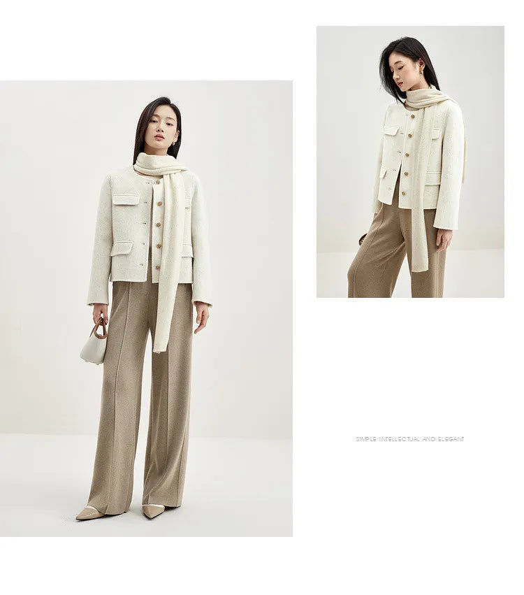 “Lady” Women’s Double Faced Wool Cropped Jacket
