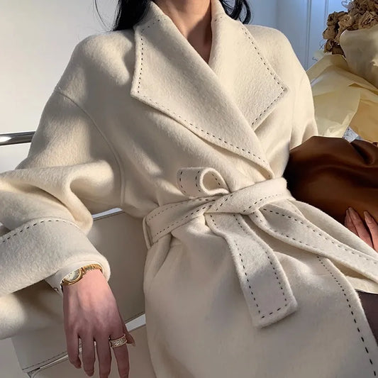 “Grandeur” Women’s Double-Sided Designer Oversized Cashmere Coat
