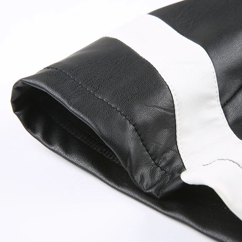 “Hot Lil Diva” Sexy Black Leather Long Sleeve Jumpsuit