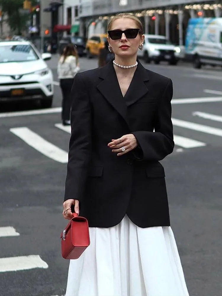 "Delevigne" Women's Single Breasted Cinched Waist Designer Suit Jacket
