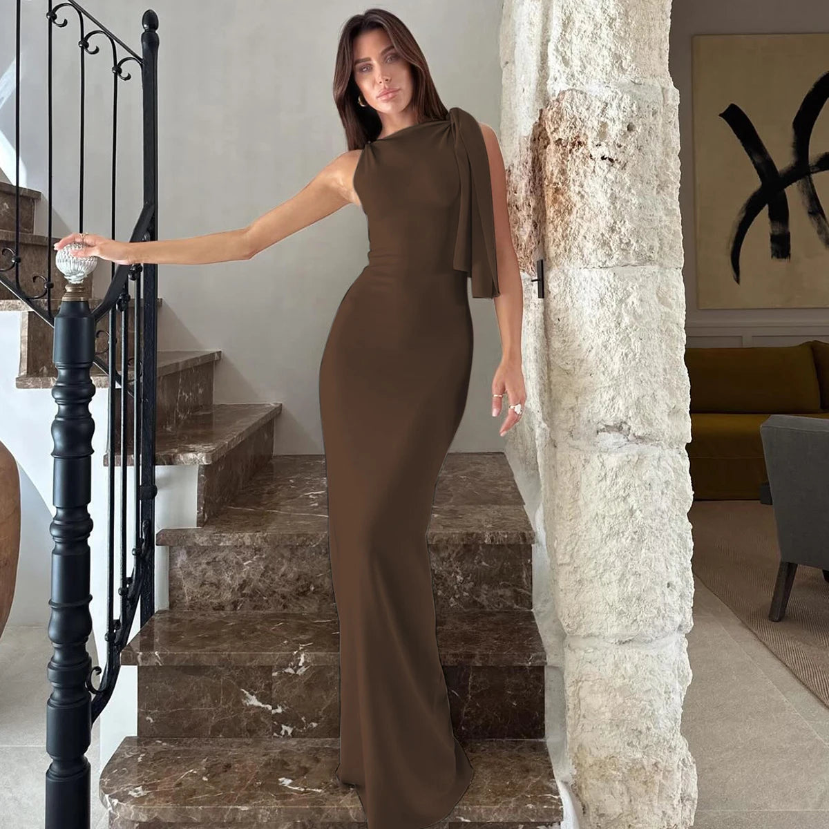 "Summer In Italy" Women's Sleeveless Bodycon Maxi Dres