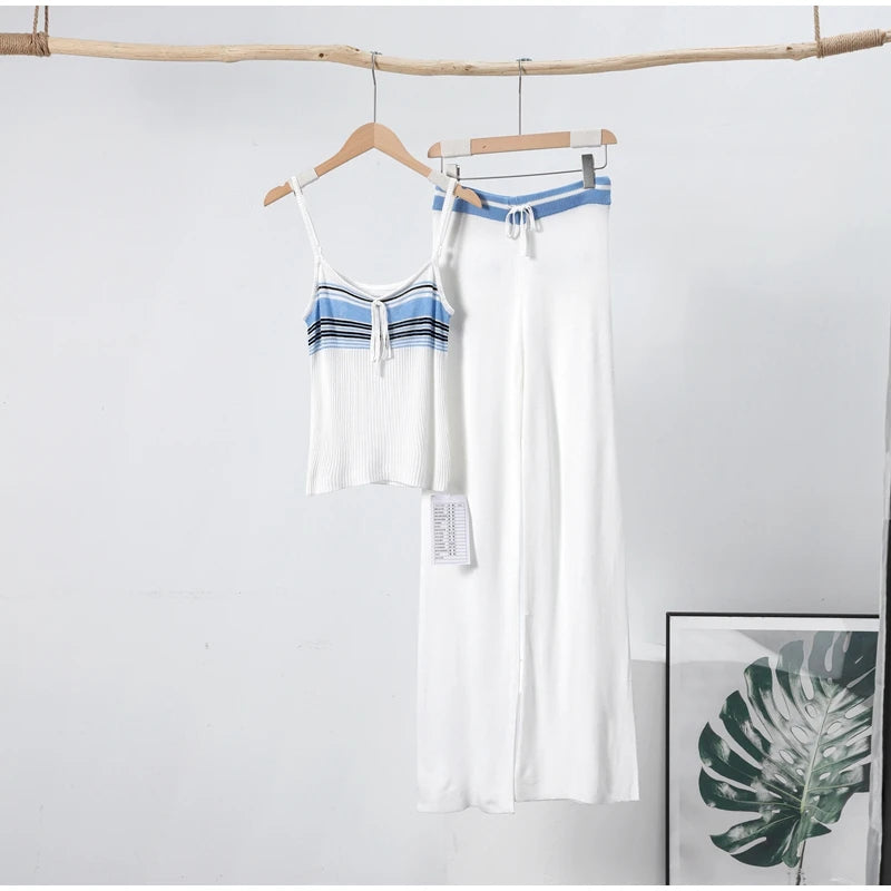 "Underneath It All" Women's Loose Fit Lace Up 2 Piece Sleeveless Outfit Set
