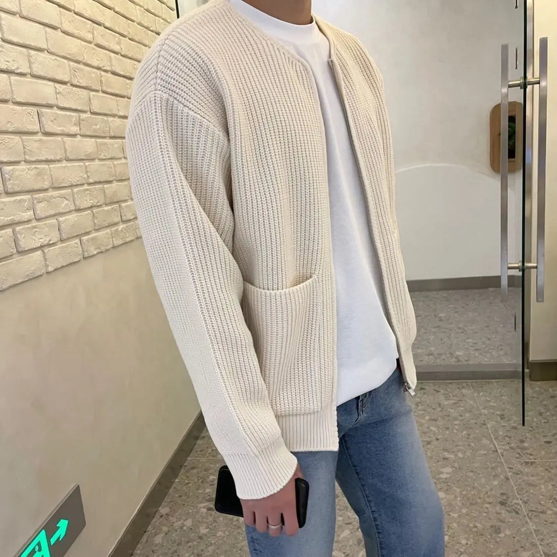 “Fall Antics” Men’s Knitted Oversized Designer Long Sleeve Sweater