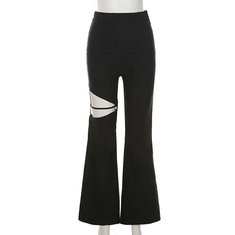 "Bing Bong" High Street Style High-Waist Flare Pants