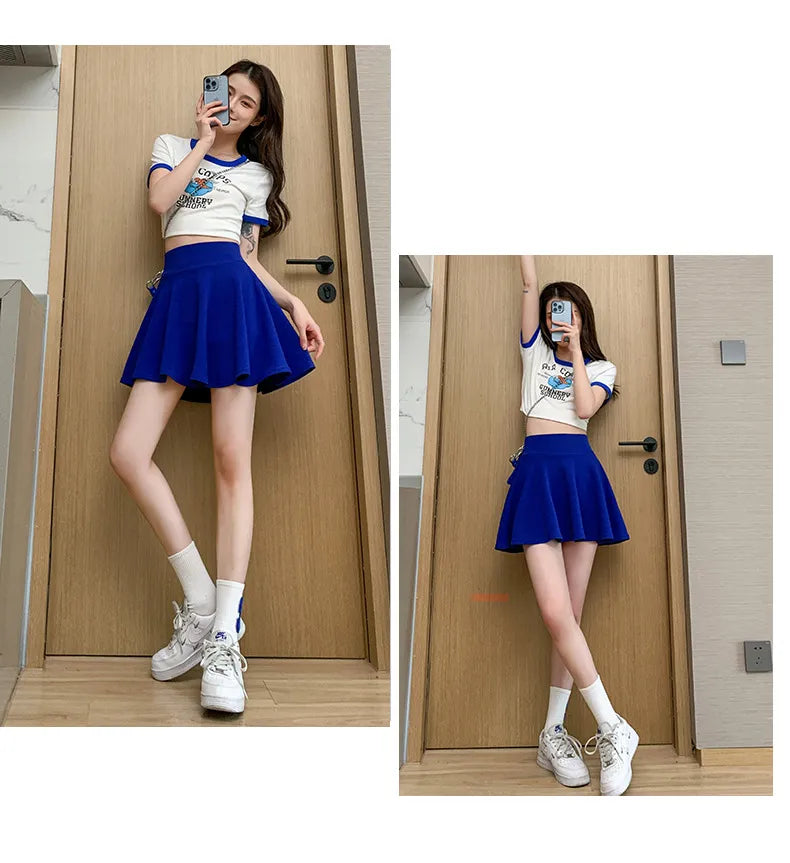“Delicate” Women's Elastic Korean Style High Waist Mini Skirt
