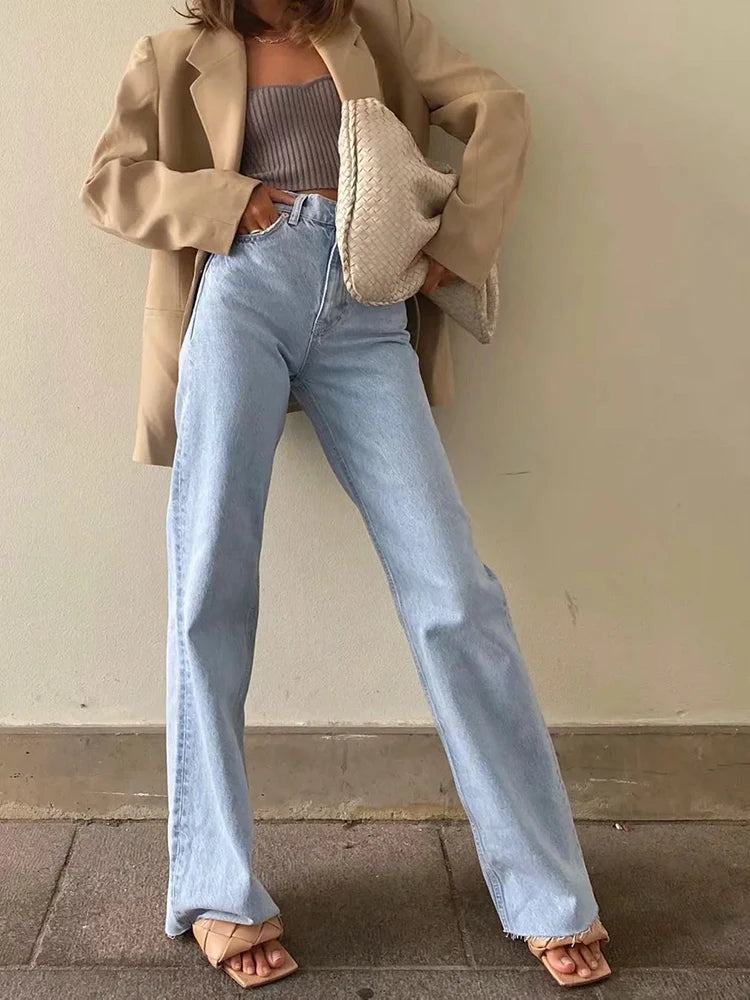 "Only For The Basics" Casual Straight Leg High Waist Boyfriend Jeans