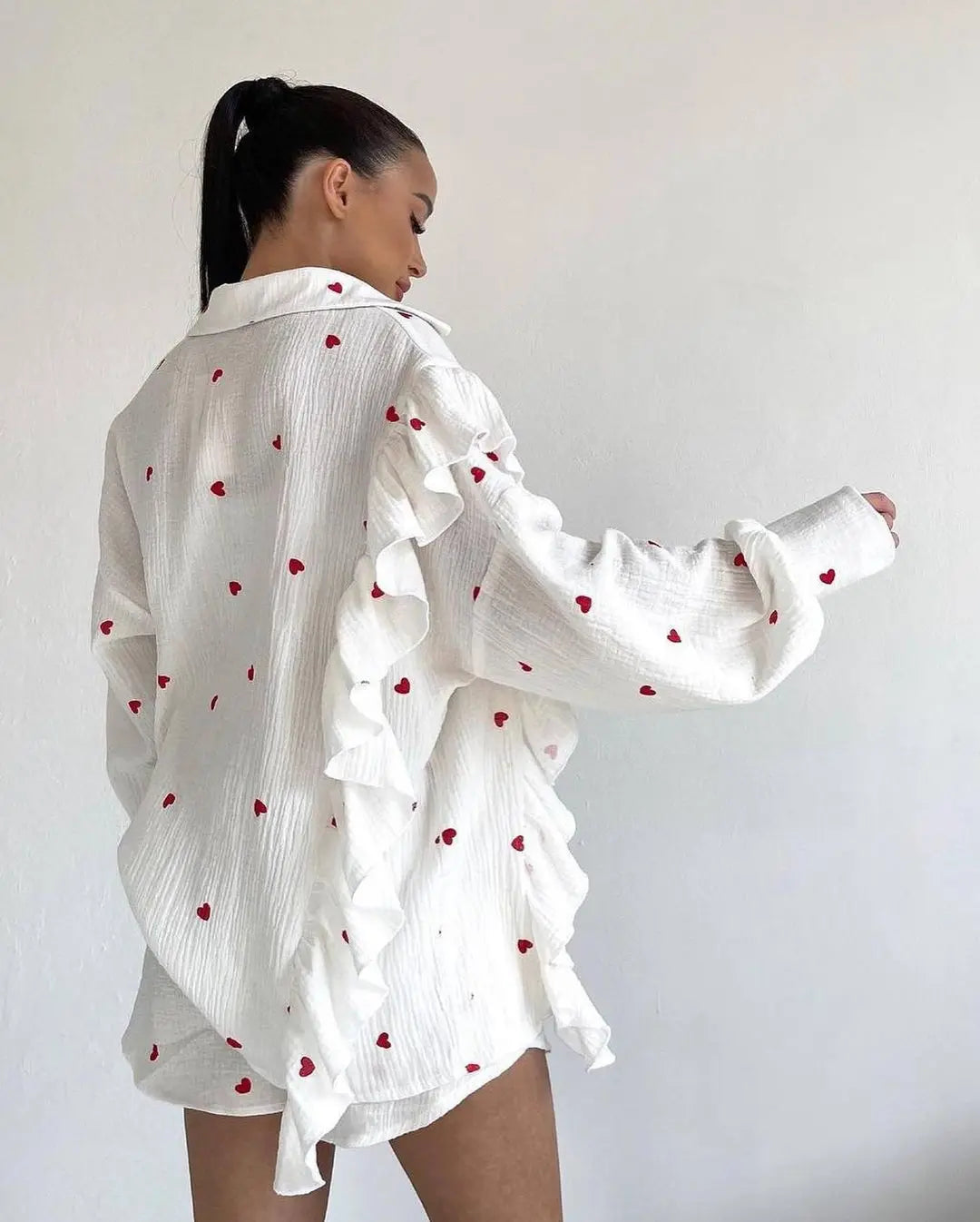 “Binded Lovers” Women’s Casual Long Sleeve 2 Piece Linen Outfit Set