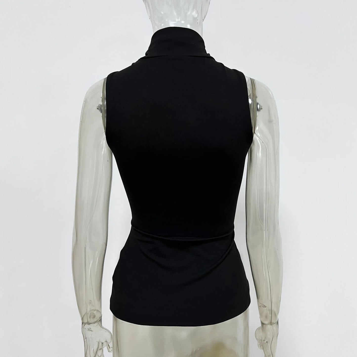 "Mrs. Banks" Women's Elegant Sleeveless Turtleneck Top