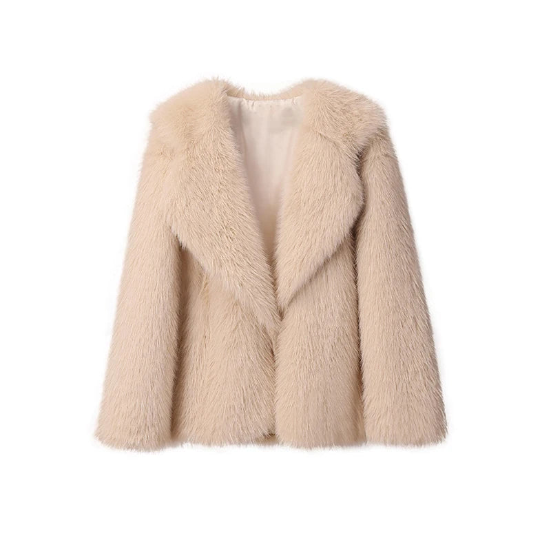 “Nepo Baby” Women’s Loose Oversized Fluffy Faux Fur Overcoat