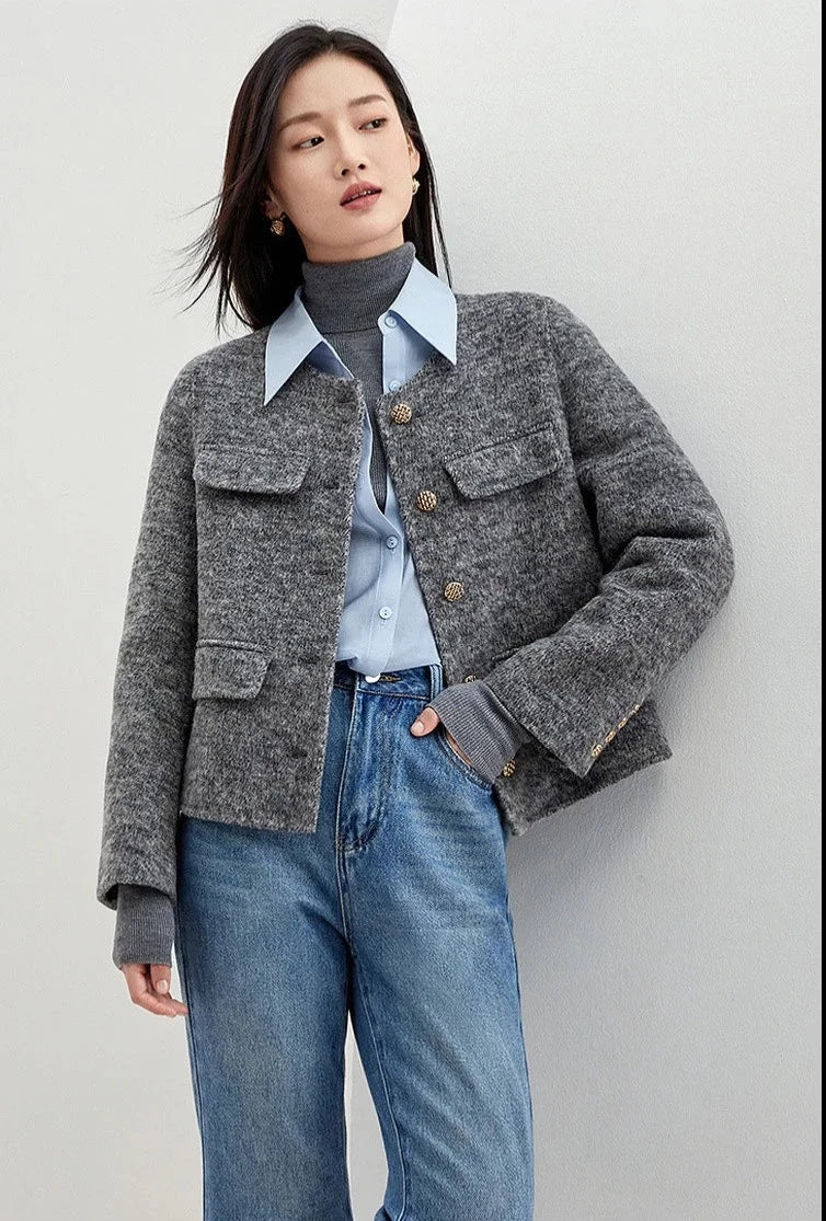 “Lady” Women’s Double Faced Wool Cropped Jacket