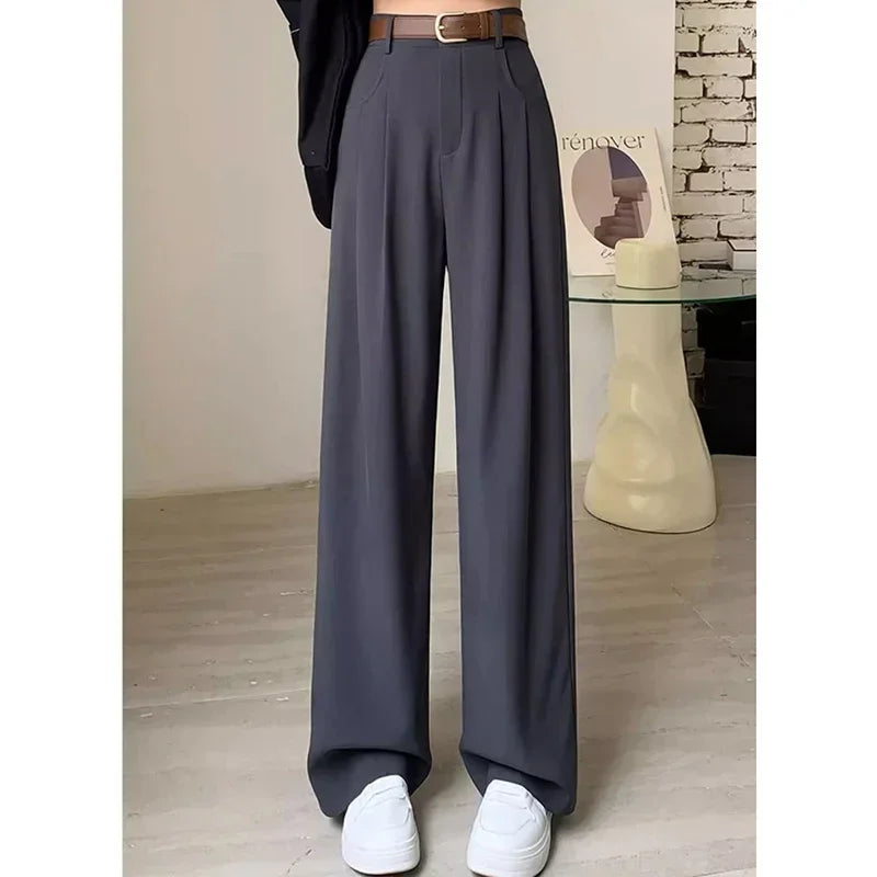 "Moments" Breathable Wide Leg High Waist Office Pants