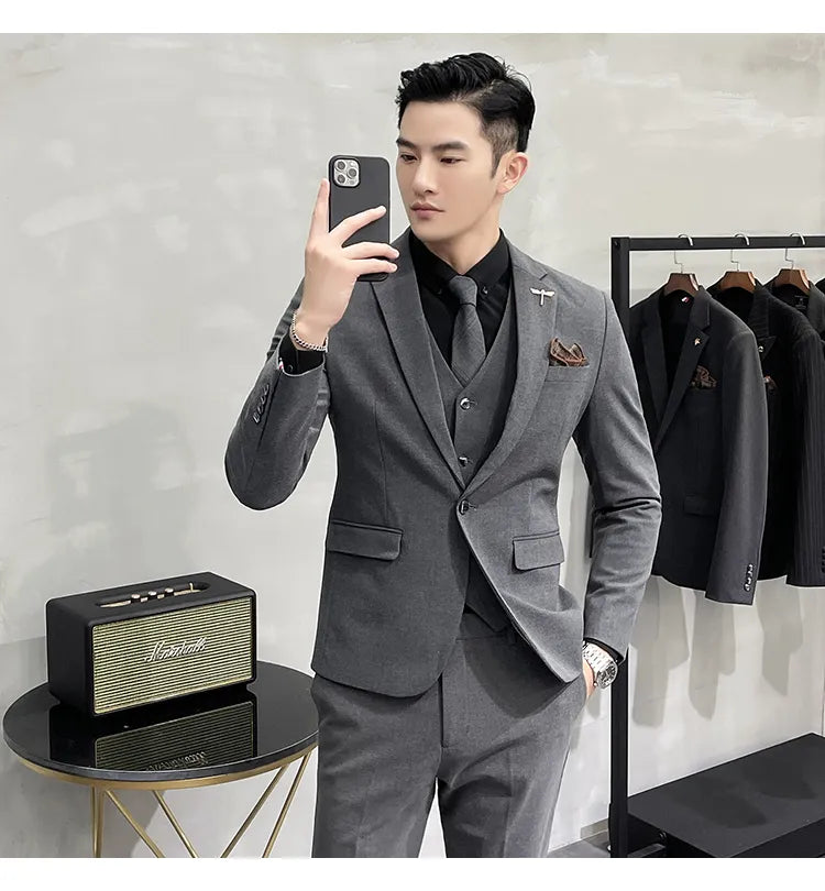 “Charon” Men’s Slim Fit 3 Piece Business Suit