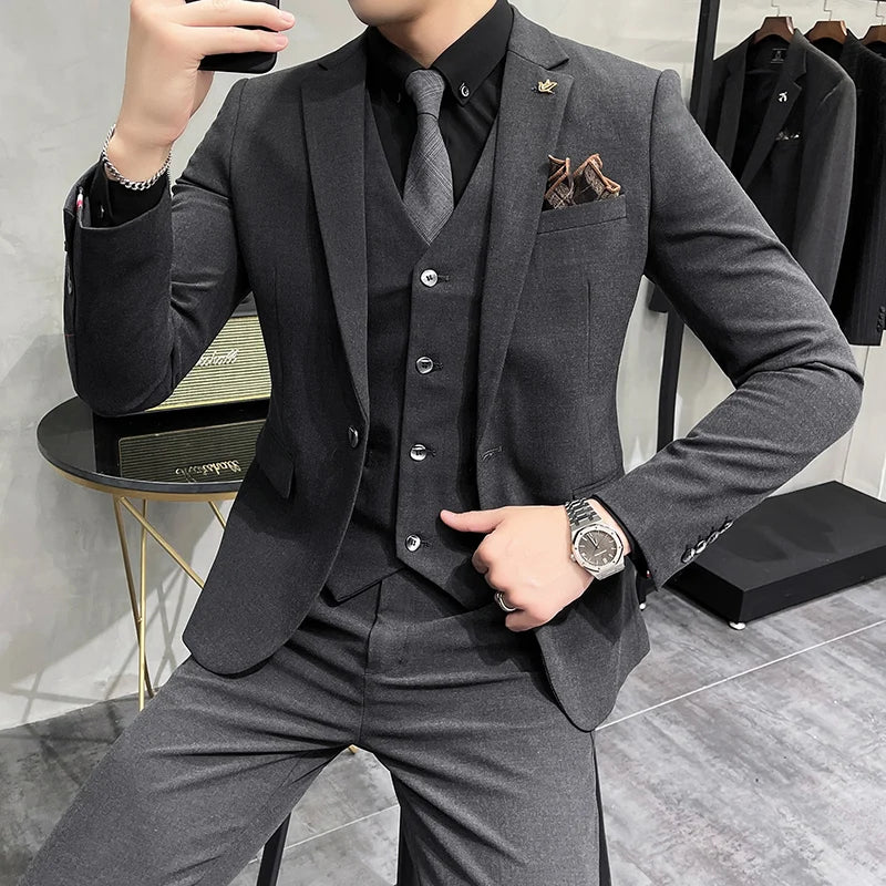 “Charon” Men’s Slim Fit 3 Piece Business Suit
