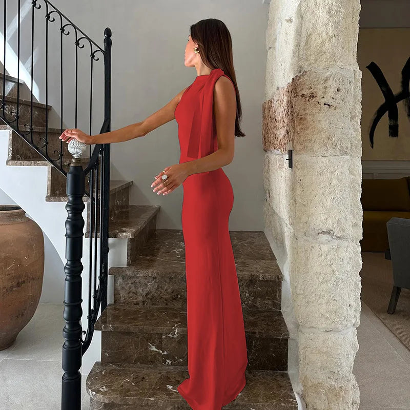 "Summer In Italy" Women's Sleeveless Bodycon Maxi Dres