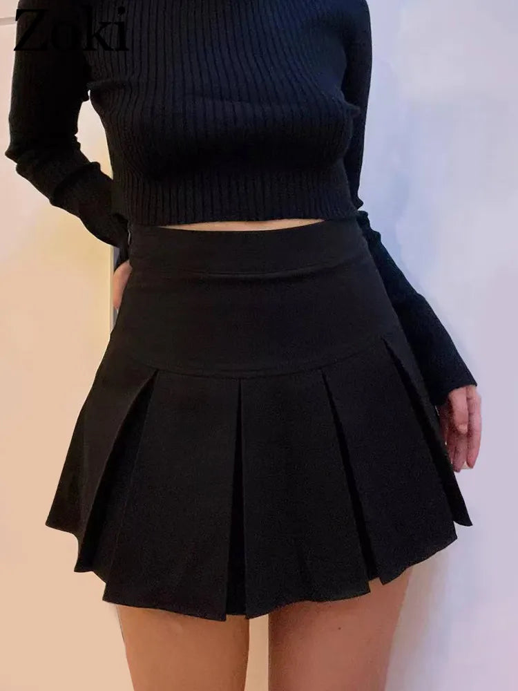 “Bring It On” Women’s Vintage Pleated High Waist Mini Skirt