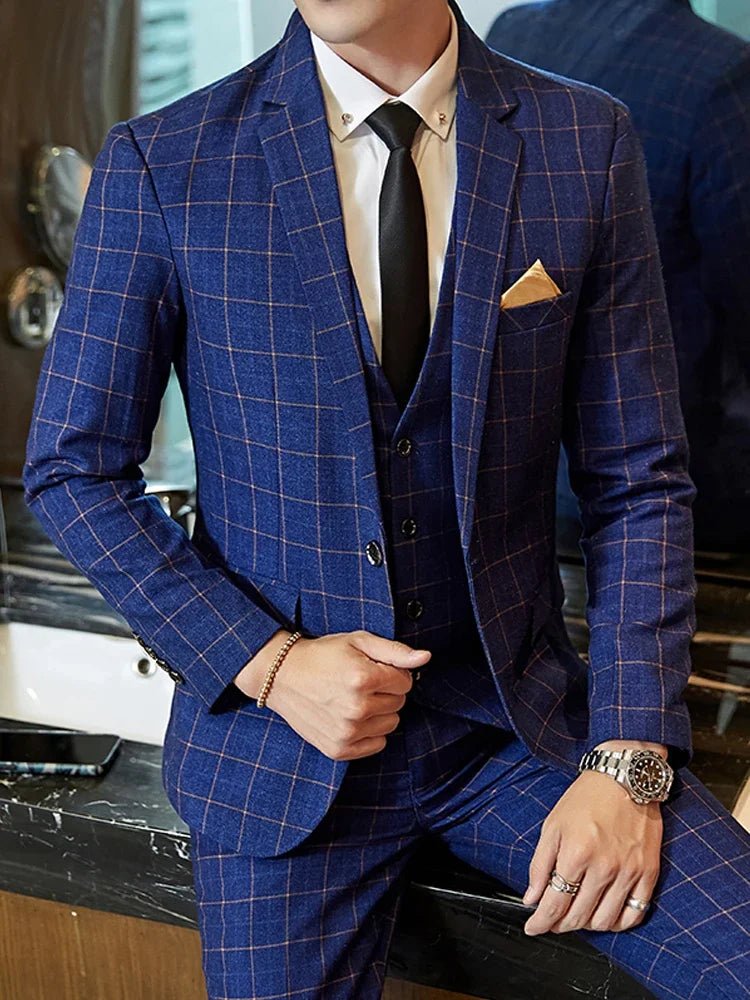 "Wellington" Men's Classic 3 Piece Business Suit