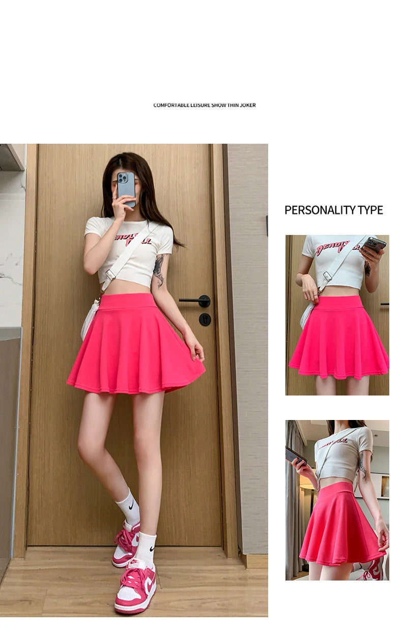 “Delicate” Women's Elastic Korean Style High Waist Mini Skirt