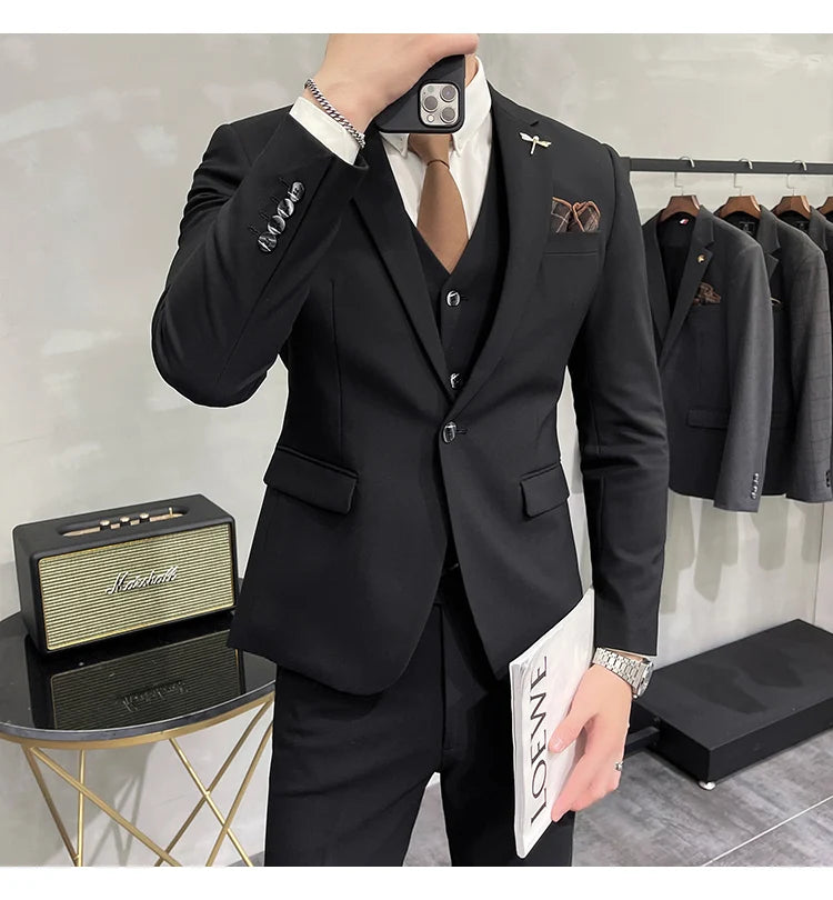 “Charon” Men’s Slim Fit 3 Piece Business Suit
