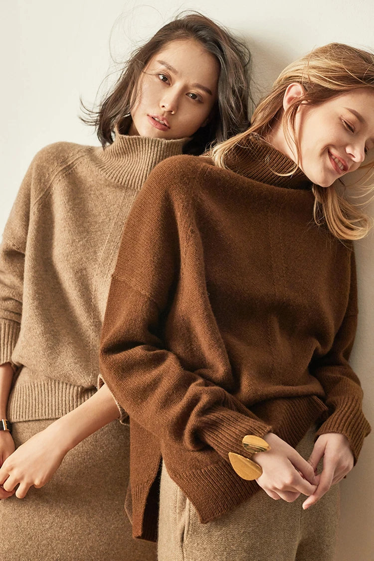 “Autumn” Women’s Paragraph Knitted Designer Cashmere Sweater