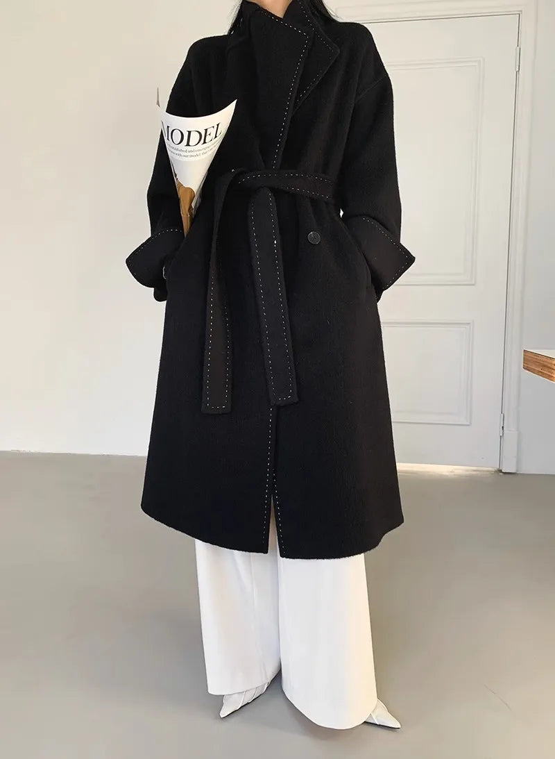 “Grandeur” Women’s Double-Sided Designer Oversized Cashmere Coat