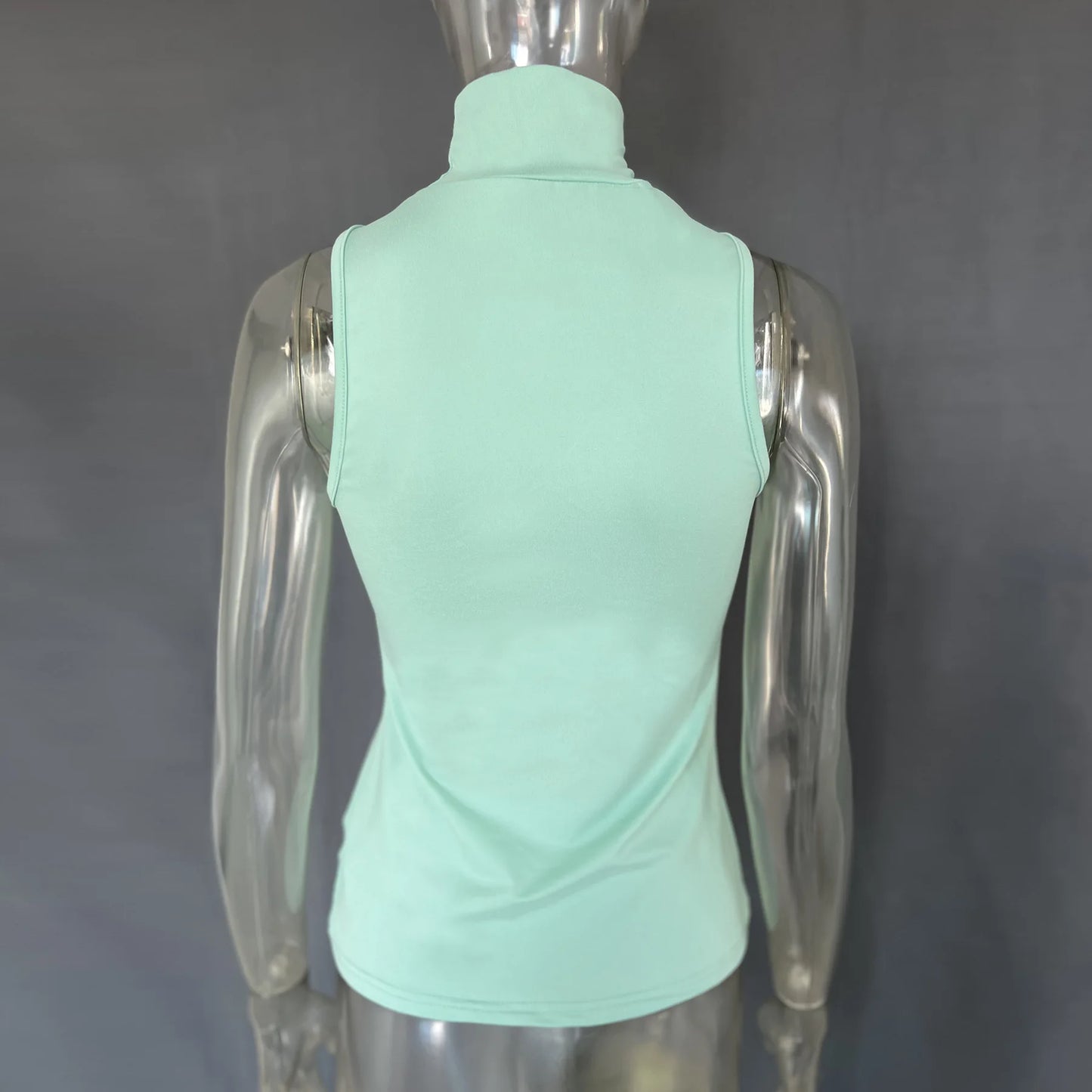 "Mrs. Banks" Women's Elegant Sleeveless Turtleneck Top