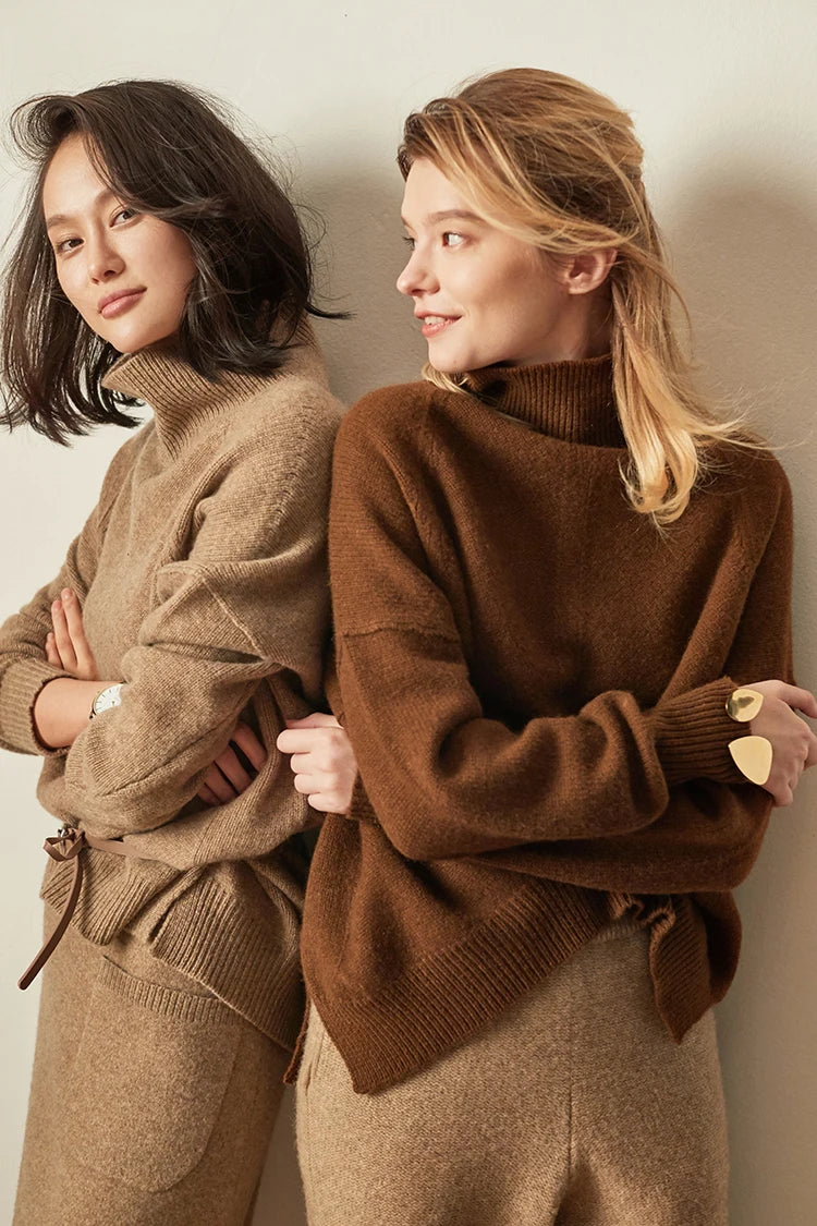 “Autumn” Women’s Paragraph Knitted Designer Cashmere Sweater