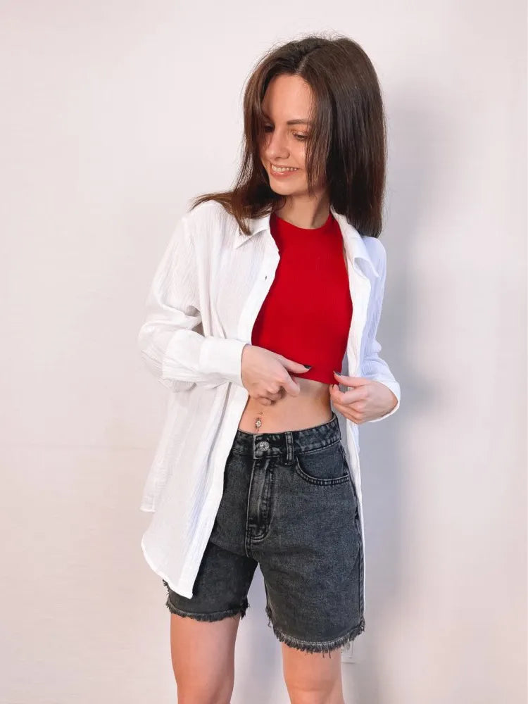 “Mid 90s” Women’s Casual Chic High Waist Denim Jean Shorts