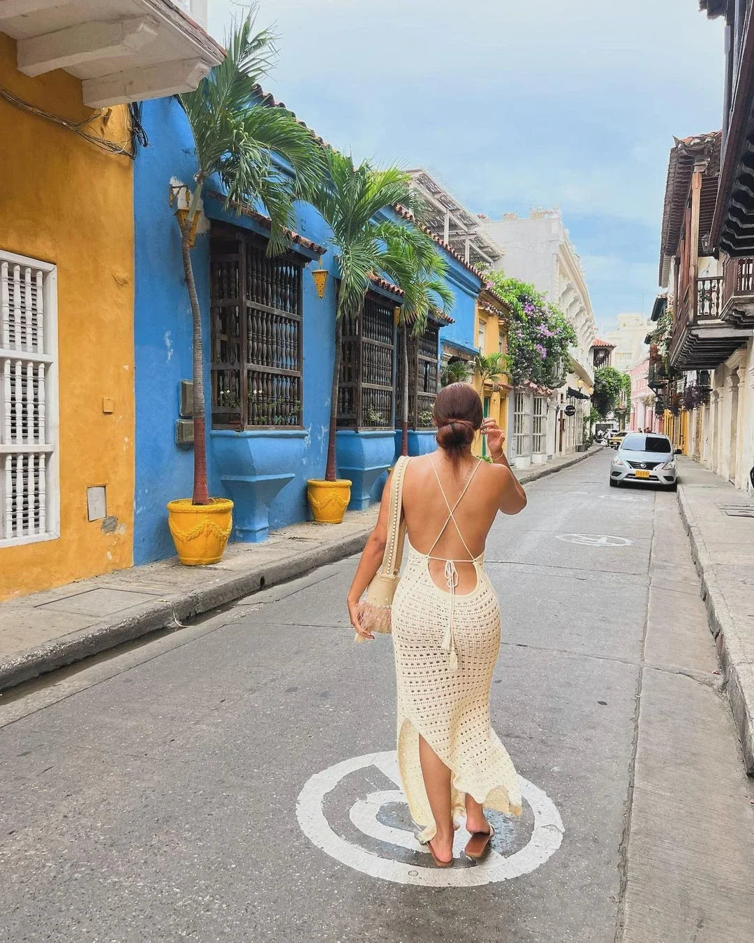 "June" Knitted Backless Bodycon Maxi Dress